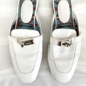 Hermes White Oz Mules